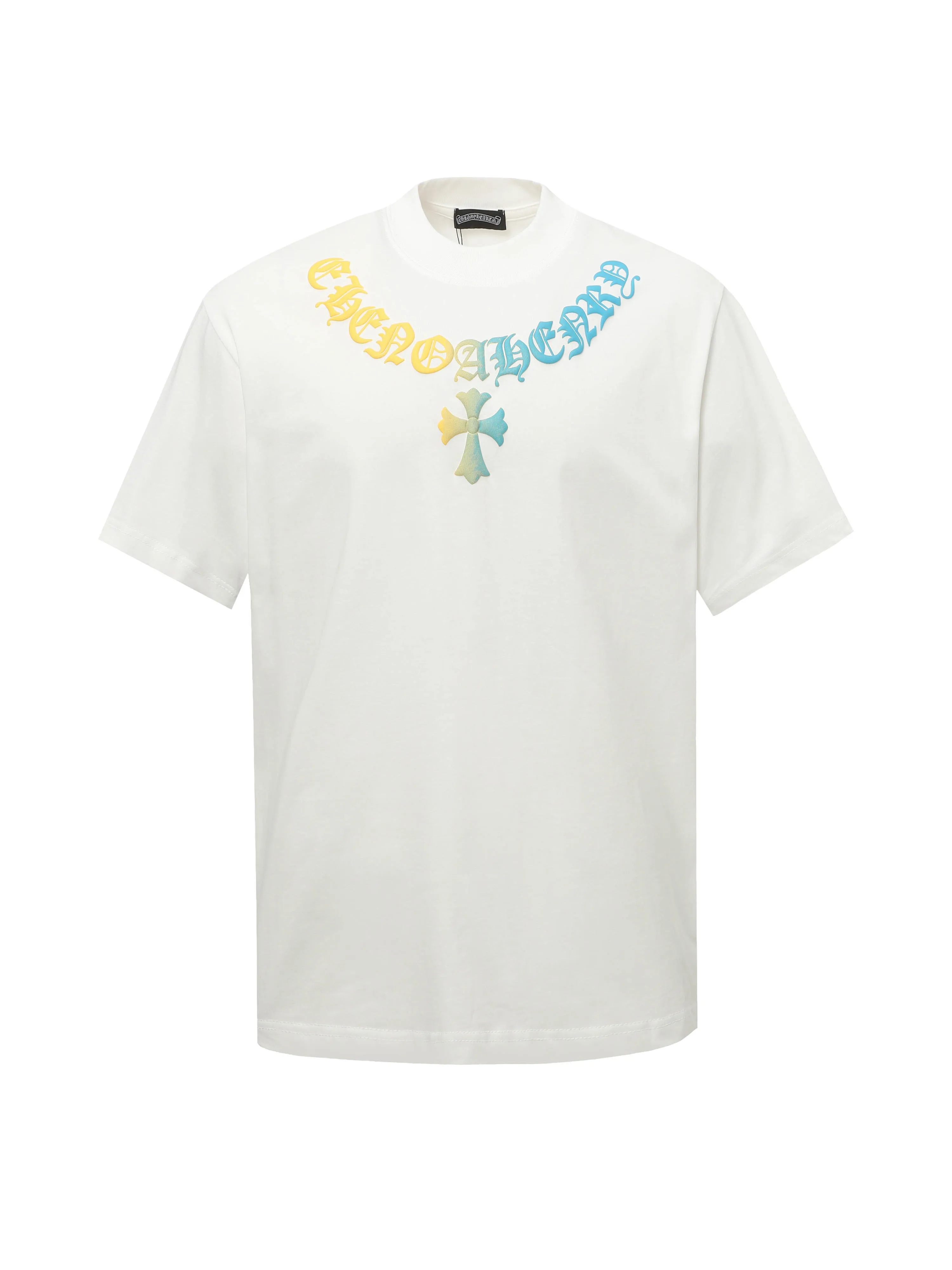 🅿️180 CHROME HEARTS/Chrome Heart CH gradient foam printed short-sleeved T-shirt The fabric is made of 280g heavy combed cotton, customized with 32 count 1*1 threads. The ready-made garments are washed twice. The fabric is comfortable and skin-friendly without any strange feeling. It is custom-dyed fabric with high textile density and good drape. It is not easy to deform. The thick texture and compact spinning process will not affect the breathability of the fabric. The saturation of the color is very high. Imported digital direct-injection printing technology. A versatile and good-looking short sleeve. The loose fit covers the flesh and looks slim. Size: XS-L